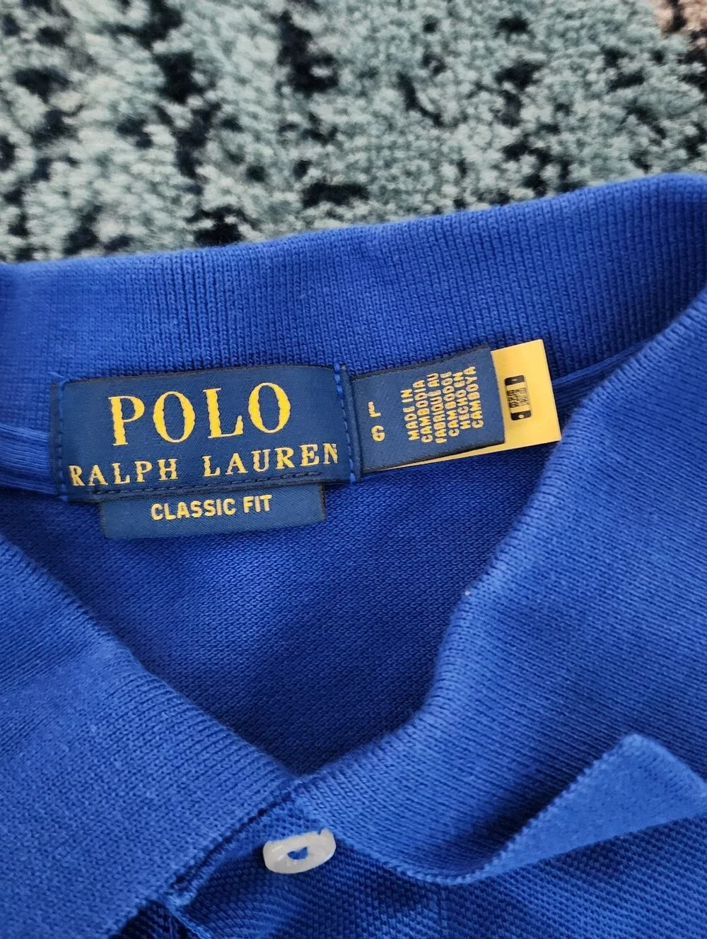 Ralph Lauren Men Blue Luxury Multicolor Big Ponny Logo Cotton Polo Size Large